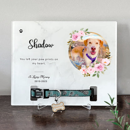 Personalized Pet Memorial Photo Frame with Collar for Dogs, Cats and Pets - OARSE
