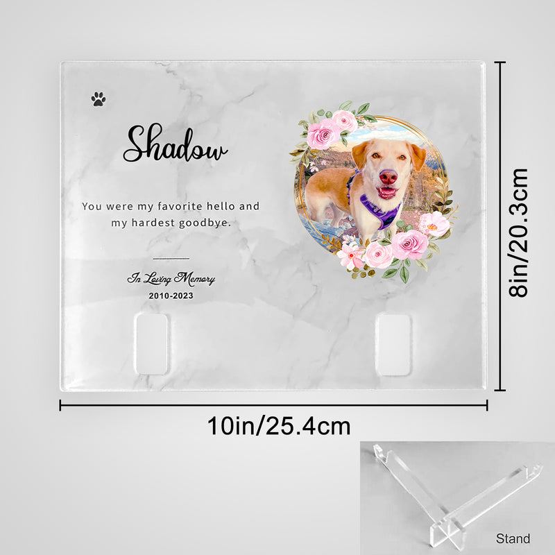 Personalized Pet Memorial Photo Frame with Collar for Dogs, Cats and Pets - OARSE