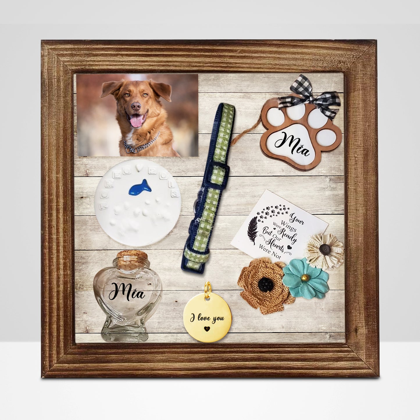 Personalized Pet Memorial Shadow Box Frame for Dog Memories - OARSE