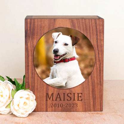 Personalized Pet Memorial Urn for Dogs and Cats Custom Keepsake Wooden Box for Ashes - OARSE