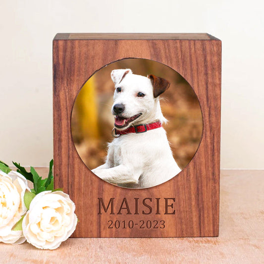 Personalized Pet Memorial Urn for Dogs and Cats Custom Keepsake Wooden Box for Ashes - OARSE