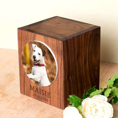 Personalized Pet Memorial Urn for Dogs and Cats Custom Keepsake Wooden Box for Ashes - OARSE