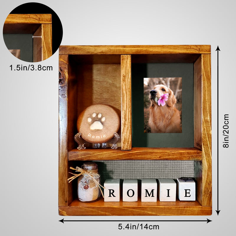 Personalized Pet Shadow Box with Name Engraved for Dog and Cat Memories - OARSE