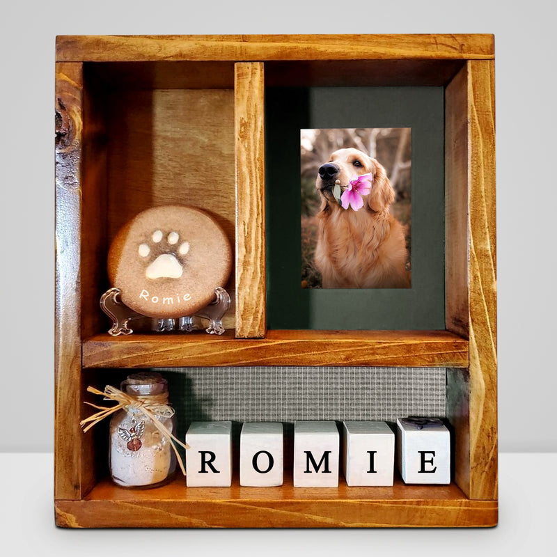 Personalized Pet Shadow Box with Name Engraved for Dog and Cat Memories - OARSE
