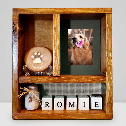 Personalized Pet Shadow Box with Name Engraved for Dog and Cat Memories - OARSE