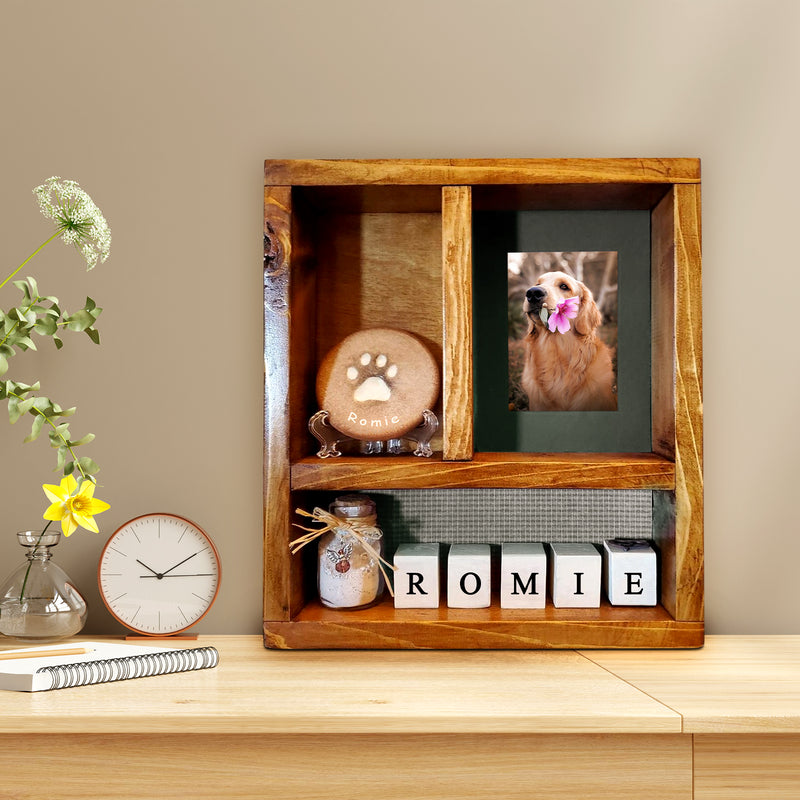 Personalized Pet Shadow Box with Name Engraved for Dog and Cat Memories - OARSE