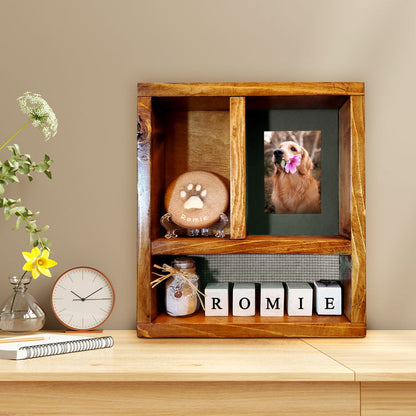 Personalized Pet Shadow Box with Name Engraved for Dog and Cat Memories - OARSE
