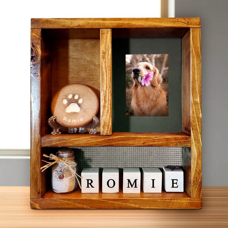 Personalized Pet Shadow Box with Name Engraved for Dog and Cat Memories - OARSE