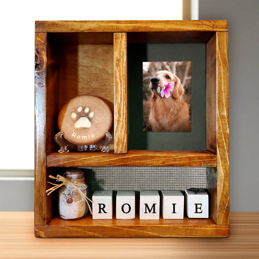 Personalized Pet Shadow Box with Name Engraved for Dog and Cat Memories - OARSE