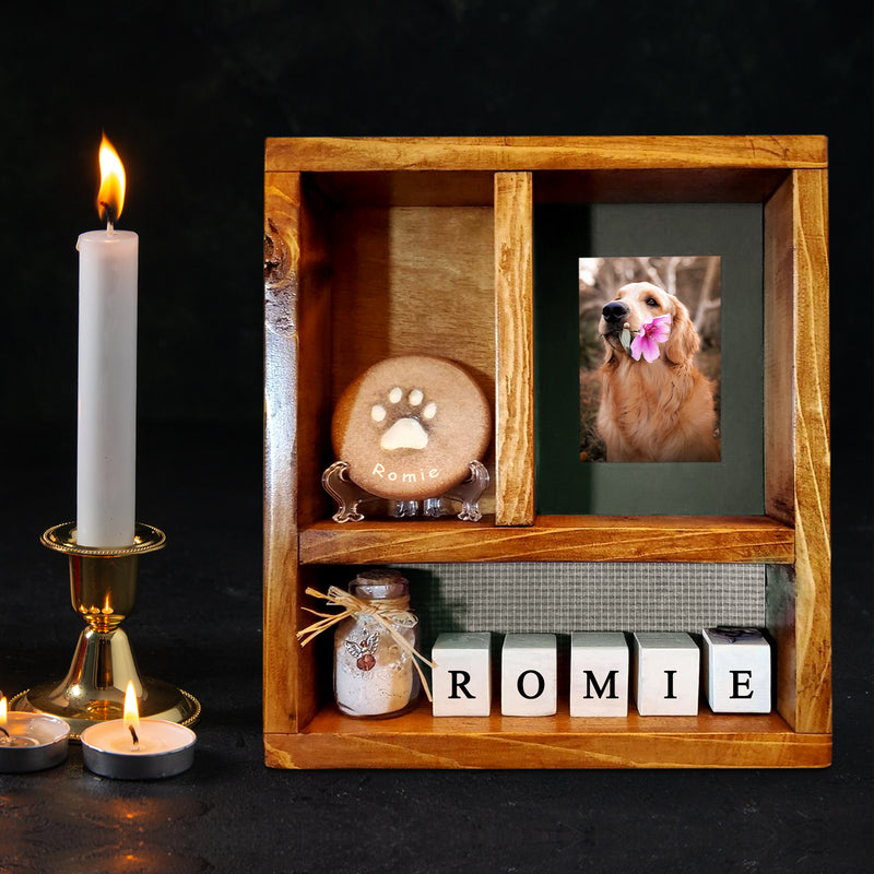 Personalized Pet Shadow Box with Name Engraved for Dog and Cat Memories - OARSE