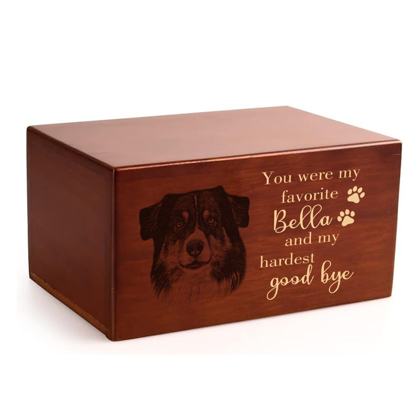 Personalized Photo Wooden Pet Urns For Ashes Box With Name Engraved - OARSE