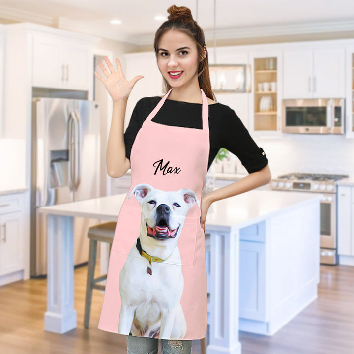 Personalized Picture Apron with Pet Portrait Photo Apron Gift with Name - OARSE