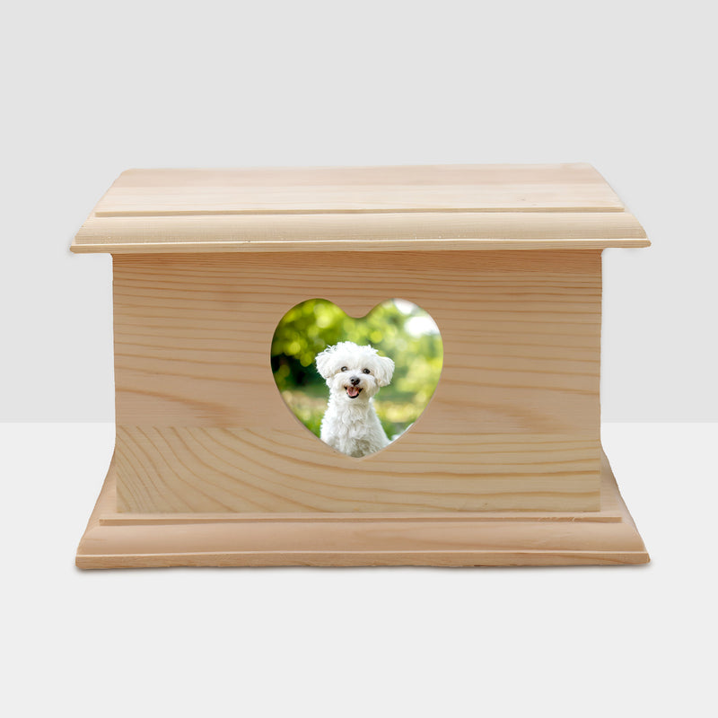 Personalized Wood Pet Urn for Dog / Cats Custom Cremation Keepsake Boxes with Photo Frame - OARSE