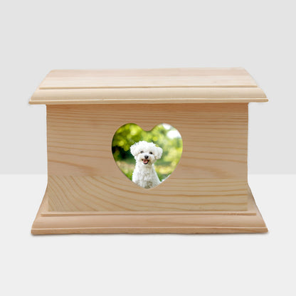 Personalized Wood Pet Urn for Dog / Cats Custom Cremation Keepsake Boxes with Photo Frame - OARSE