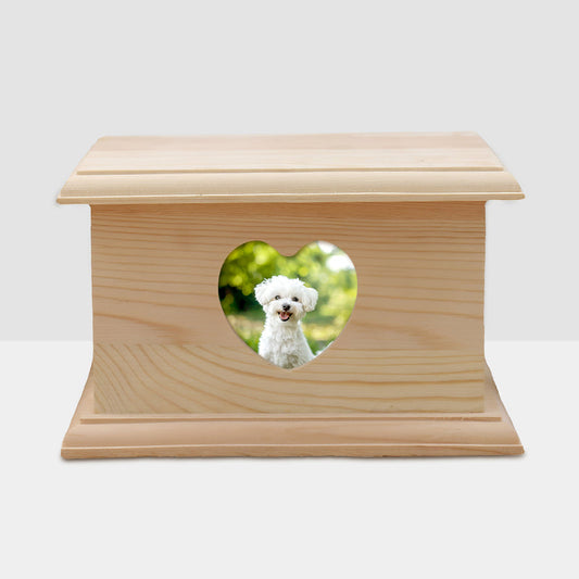 Personalized Wood Pet Urn for Dog / Cats Custom Cremation Keepsake Boxes with Photo Frame - OARSE