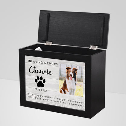 Personalized Wooden Lighted Pet Memorial Urn with Photo for Dog/Cat Ashes - OARSE