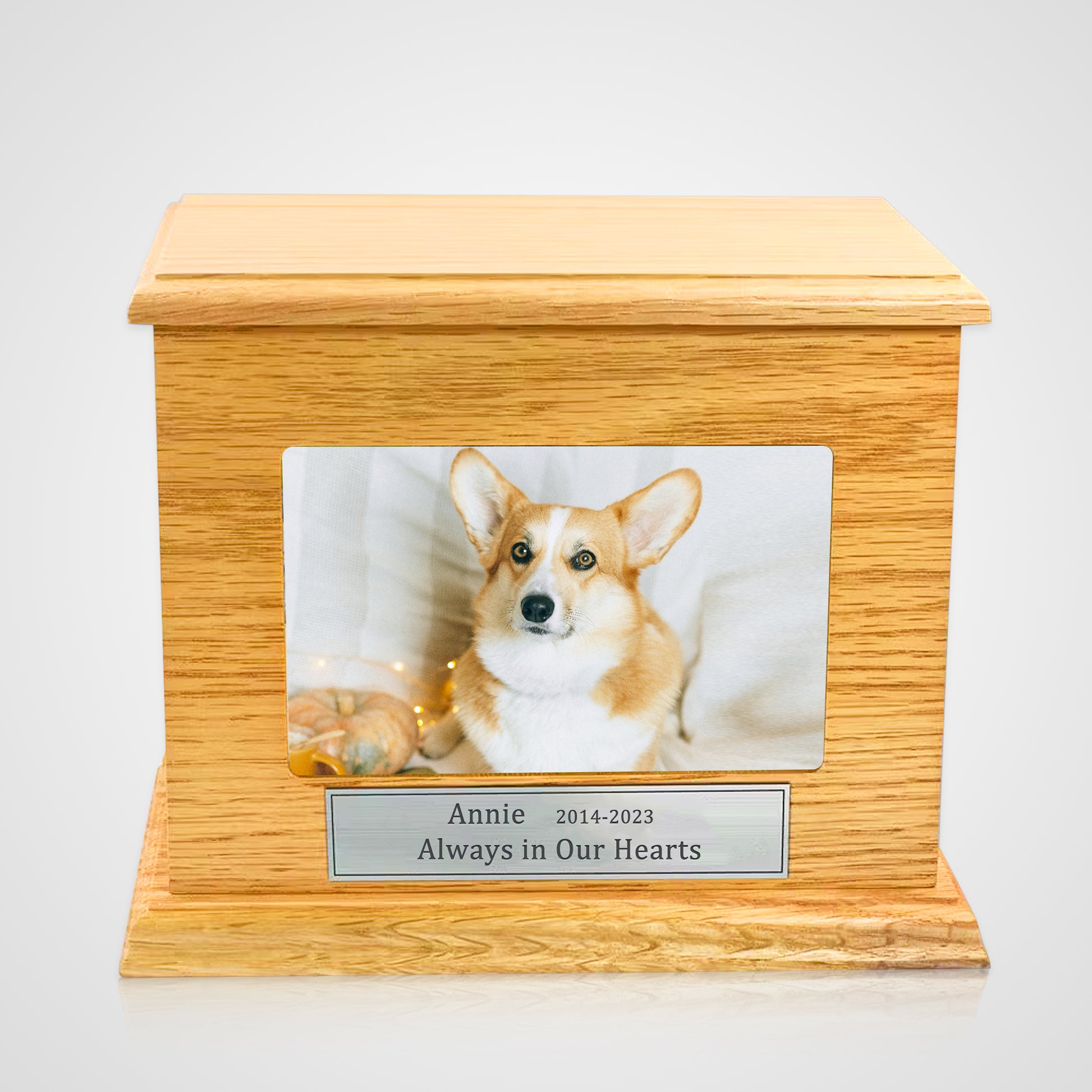 Personalized Wooden Pet Cremation Boxes with Photo Custom Dog Urn For Ashes - OARSE