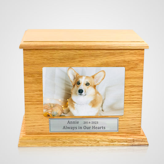 Personalized Wooden Pet Cremation Boxes with Photo Custom Dog Urn For Ashes - OARSE