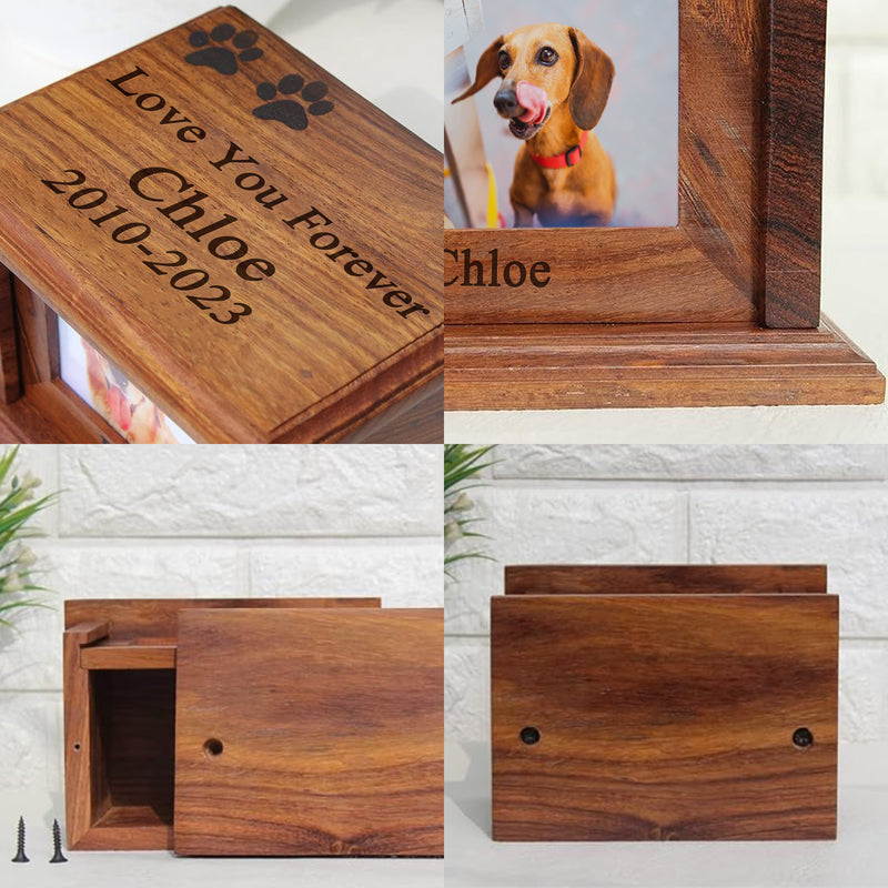 Personalized Wooden Pet Cremation Urn Custom Dog & Cat Cremation Keepsake Box for ashes - OARSE