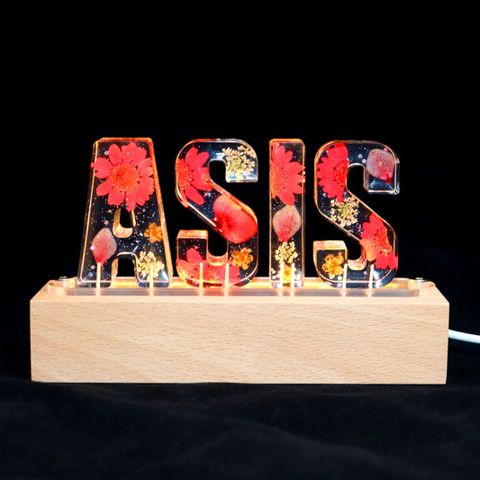 Personalized Dried Flower Resin Night Lamp for Home Lighting and Romantic Gifts
