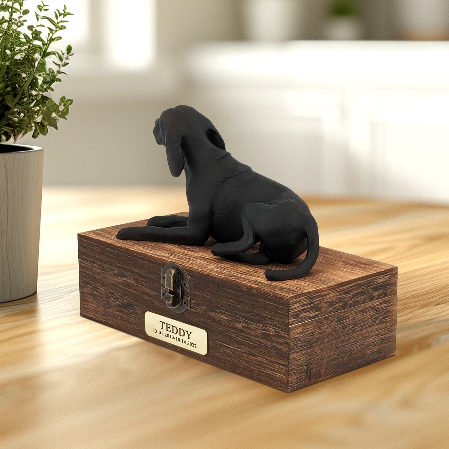 Personalized Luxury Beagle Ashes Urn with Custom Name Plaque for Your Beloved Pet - OARSE