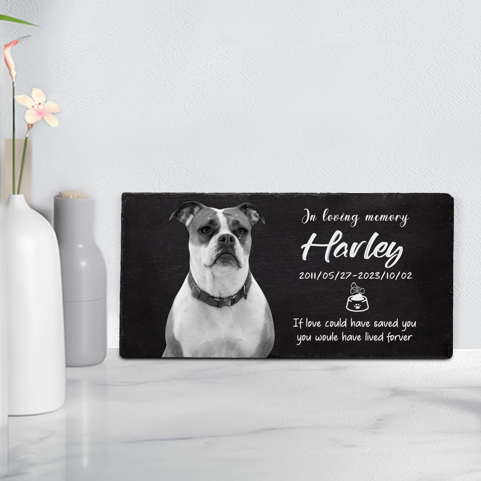Personalized Pet Memorial Garden Stones with Photo for Dogs - OARSE