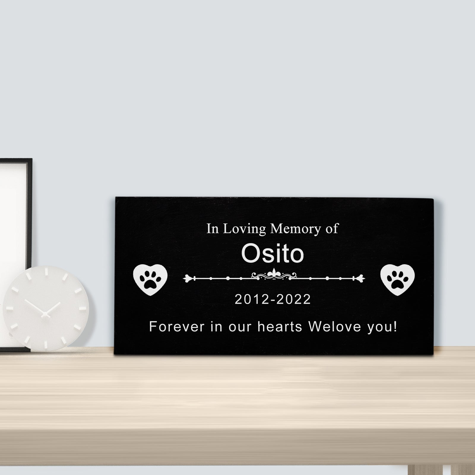 Custom Engraved Pet Memorial Garden Stone with Name for Dogs and Cats - OARSE