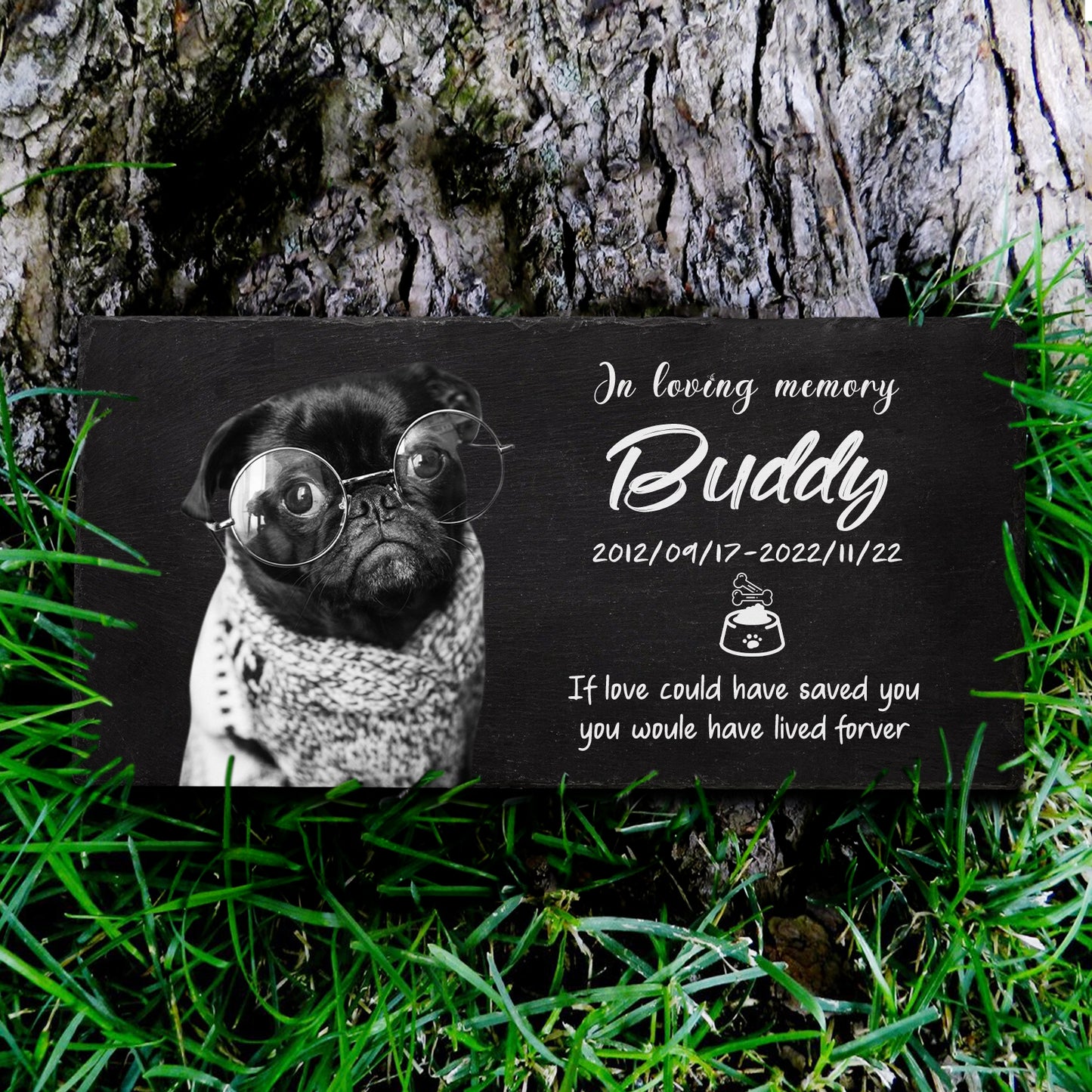Personalized Pet Memorial Garden Stones with Photo for Dogs - OARSE