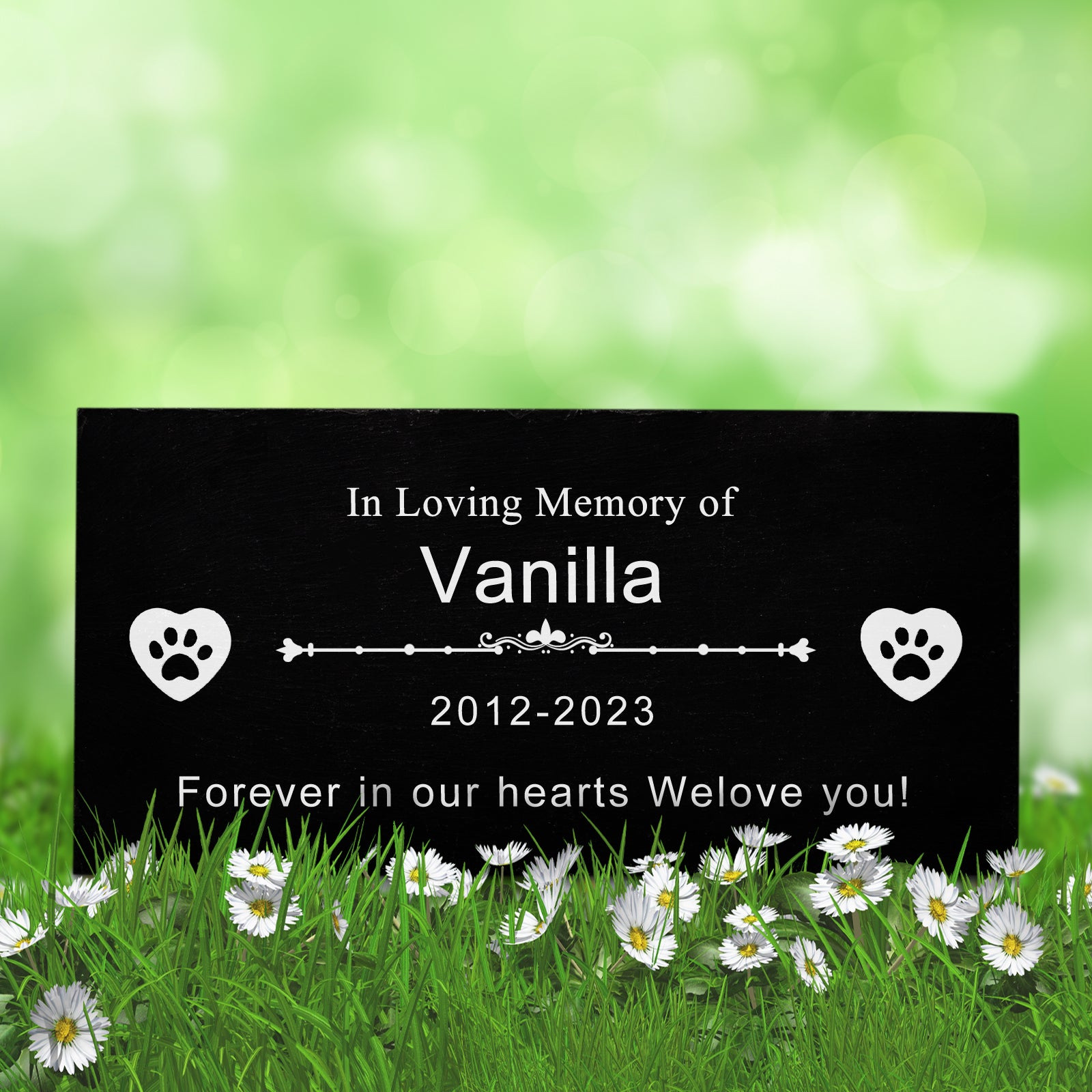 Custom Engraved Pet Memorial Garden Stone with Name for Dogs and Cats - OARSE
