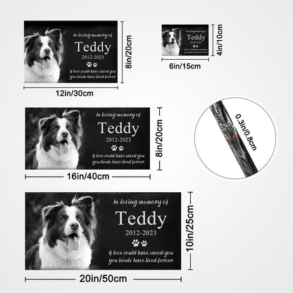 Custom Engraved Pet Memorial Garden Stone with Picture Personalized Dog Plaque for Grave - OARSE