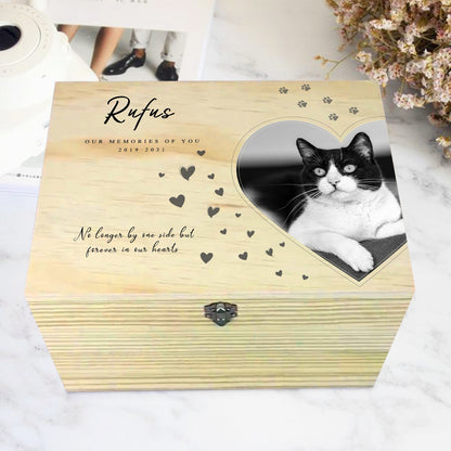 Personalized Pet Memorial Photo Memory Box for Dog Ashes - OARSE