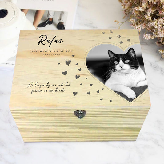 Personalized Pet Memorial Photo Memory Box for Dog Ashes - OARSE