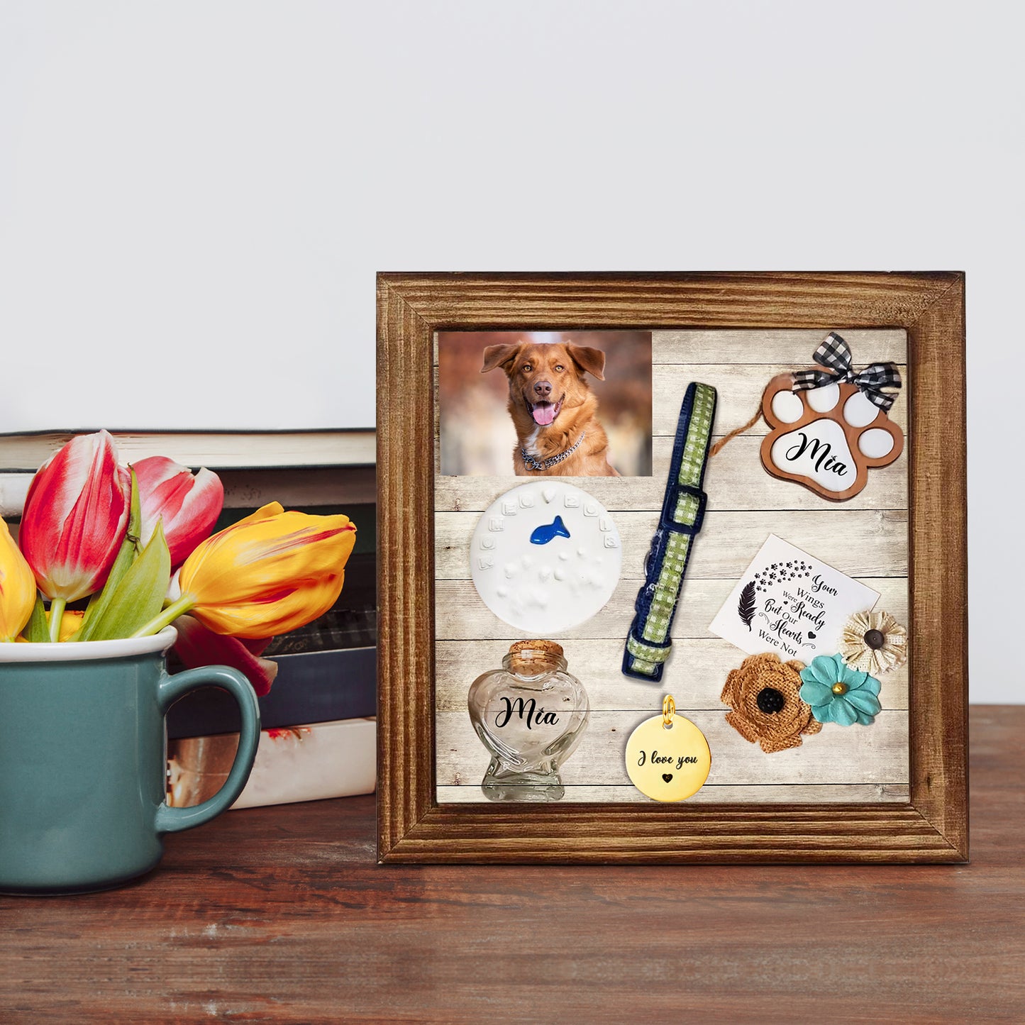 Personalized Pet Memorial Shadow Box Frame for Dog Memories - OARSE