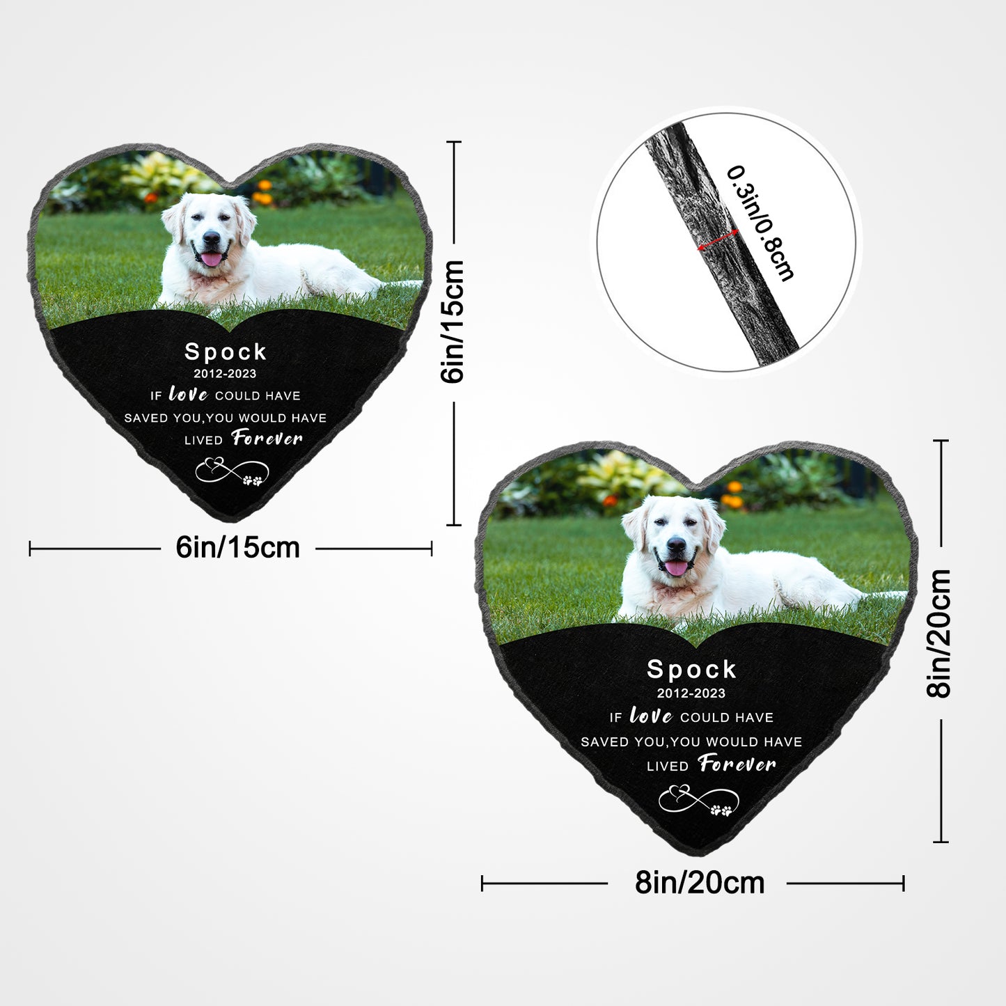 Personalized Pet Memorial Stone with Picture for Loss of Dog - OARSE