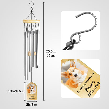 Personalized Pet Memorial Wind Chimes with Pictures for Loss of Dog - OARSE