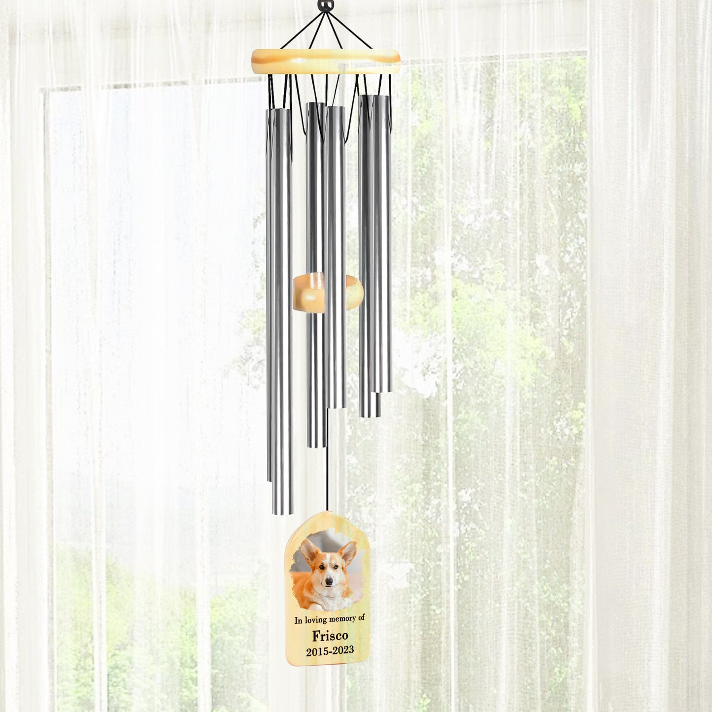 Personalized Pet Memorial Wind Chimes with Pictures for Loss of Dog - OARSE