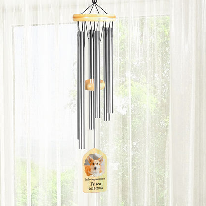 Personalized Pet Memorial Wind Chimes with Pictures for Loss of Dog - OARSE