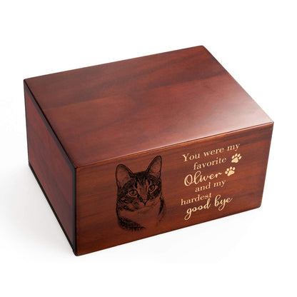 Personalized Photo Wooden Pet Urns For Ashes Box With Name Engraved - OARSE