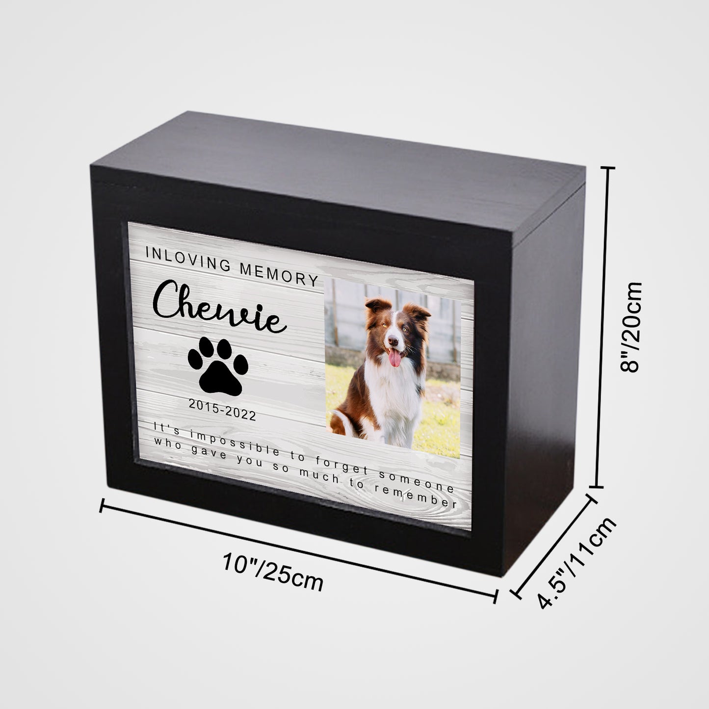 Personalized Wooden Lighted Pet Memorial Urn with Photo for Dog/Cat Ashes - OARSE