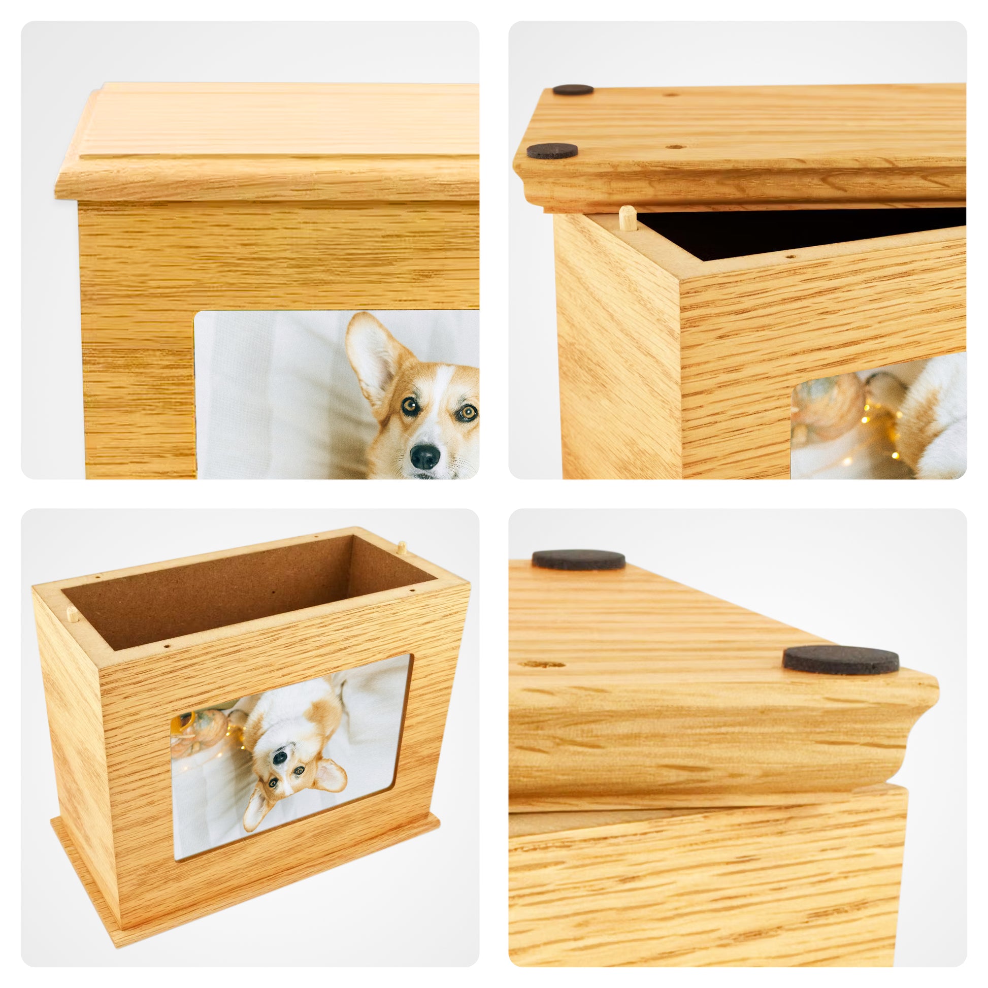 Personalized Wooden Pet Cremation Boxes with Photo Custom Dog Urn For Ashes - OARSE