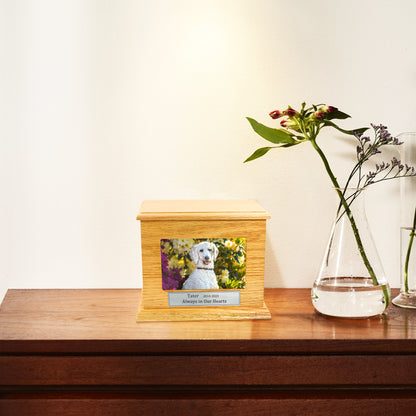 Personalized Wooden Pet Cremation Boxes with Photo Custom Dog Urn For Ashes - OARSE