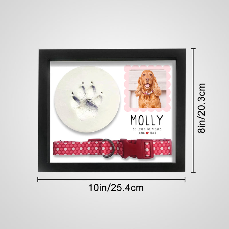 Pet Memorial Shadow Box with Dog Picture Personalized Photo Frame Keepsakes - OARSE