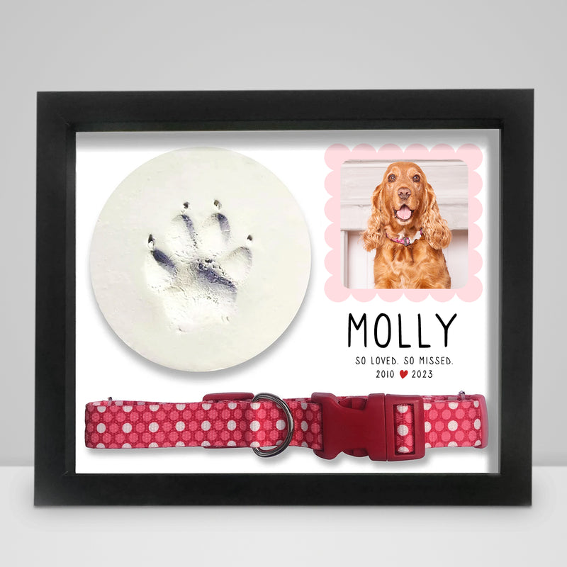 Pet Memorial Shadow Box with Dog Picture Personalized Photo Frame Keepsakes - OARSE