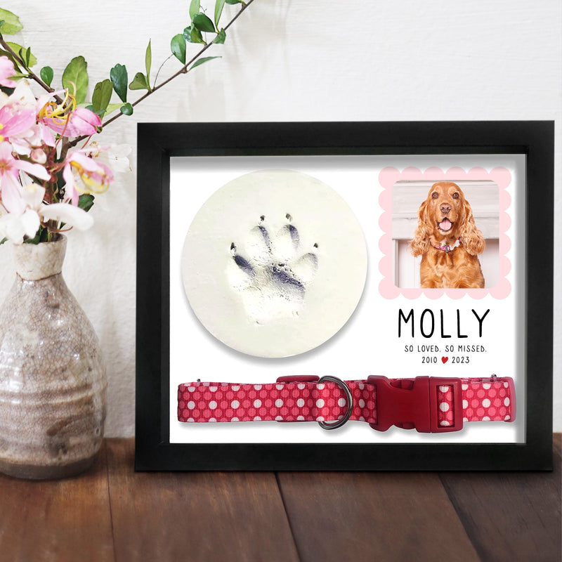 Pet Memorial Shadow Box with Dog Picture Personalized Photo Frame Keepsakes - OARSE