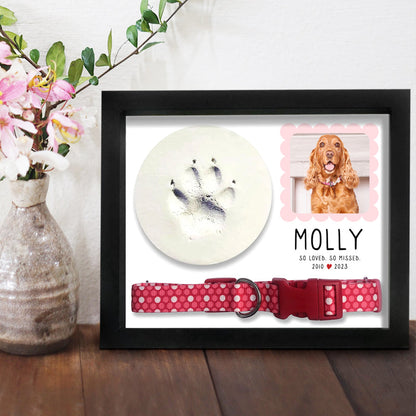 Pet Memorial Shadow Box with Dog Picture Personalized Photo Frame Keepsakes - OARSE