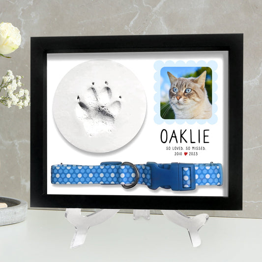 Pet Memorial Shadow Box with Dog Picture Personalized Photo Frame Keepsakes - OARSE