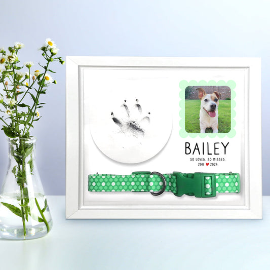 Pet Memorial Shadow Box with Dog Picture Personalized Photo Frame Keepsakes - OARSE