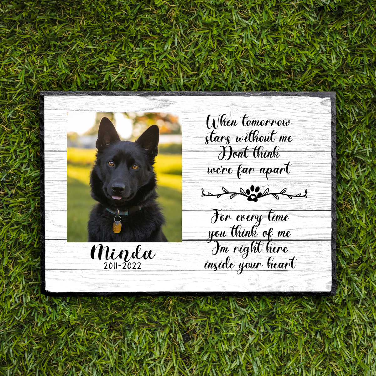 Custom Pet Garden Stones for Dogs Personalized Pet Memorial Stone with Photo - OARSE