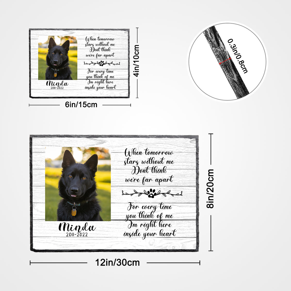 Custom Pet Garden Stones for Dogs Personalized Pet Memorial Stone with Photo - OARSE