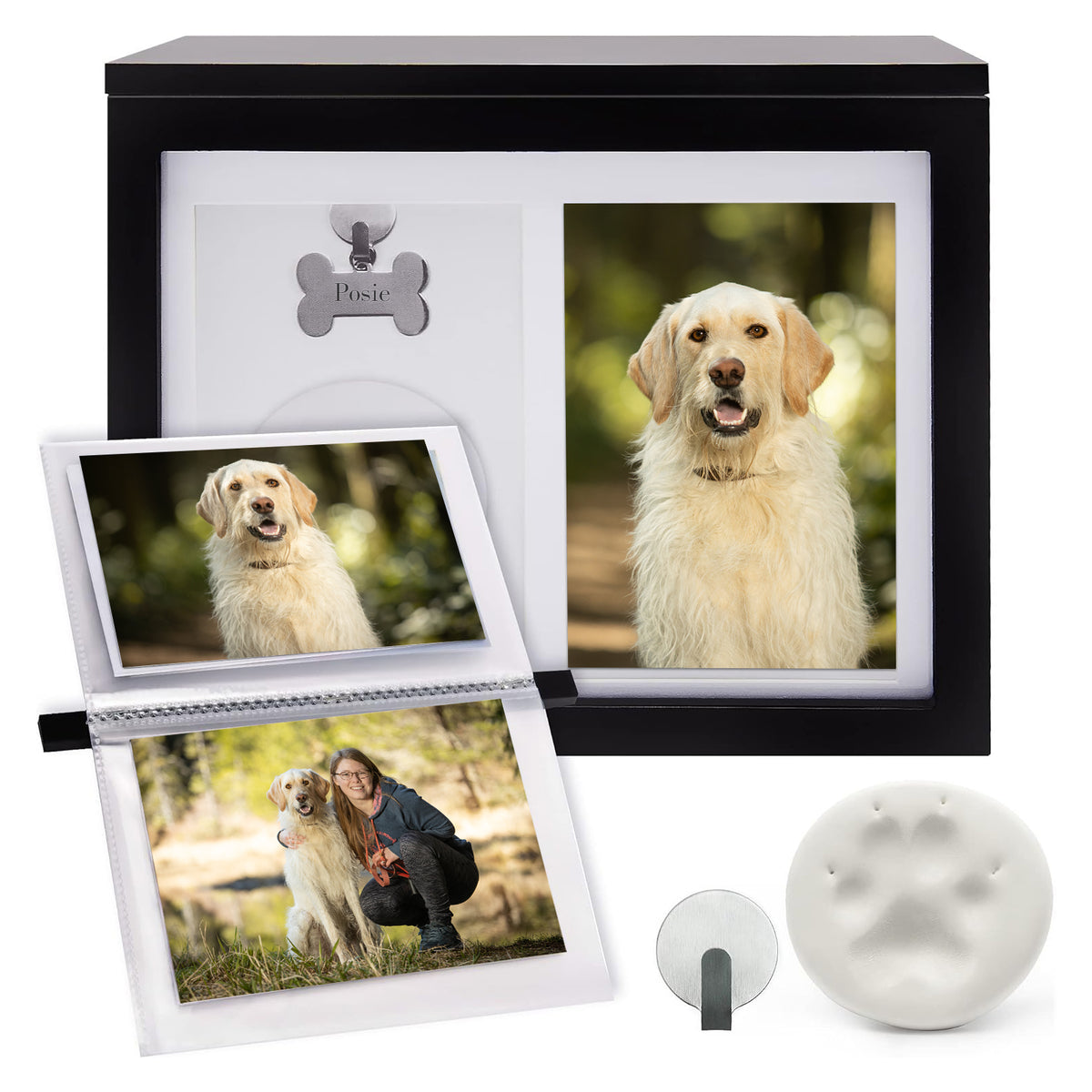 Wooden Pet Cremation Urn Boxes with Paw Print, Pet Urn And Keepsake - OARSE